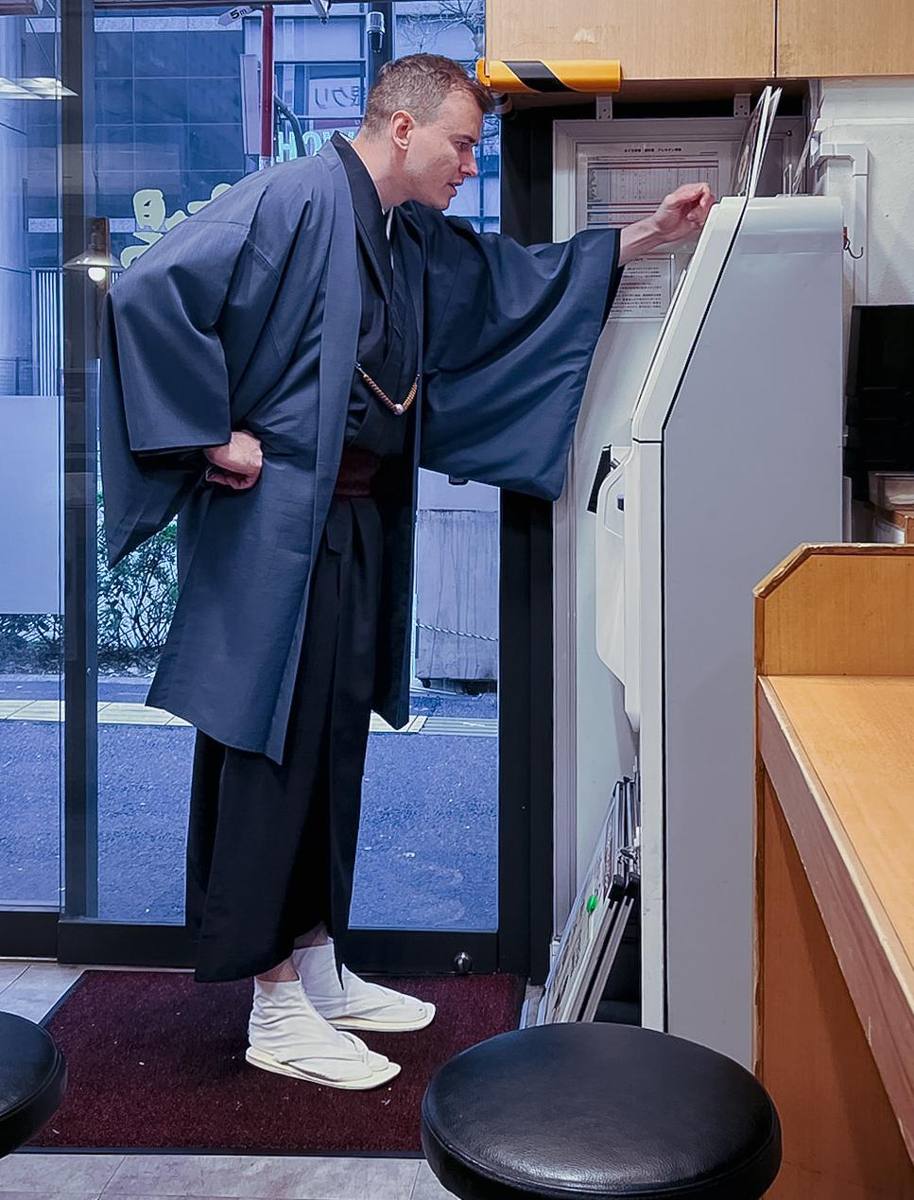 Scare the locals walking through downtown in a kimono